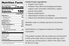 Load image into Gallery viewer, Nutrition Facts and Ingredients for Protein Powder with Fiber and Choline
