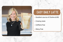 Load image into Gallery viewer, Girl with caffeine free latte chai mix
