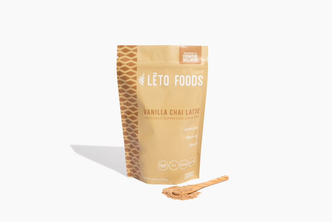 Leto Foods Brain Boosting Chai Latte Bag and Spoon
